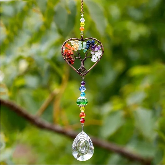 NEW Tree of Life Sun Catcher Pendant Heart Design Hanging Decor Homes & Gardens - Picture 2 of 11